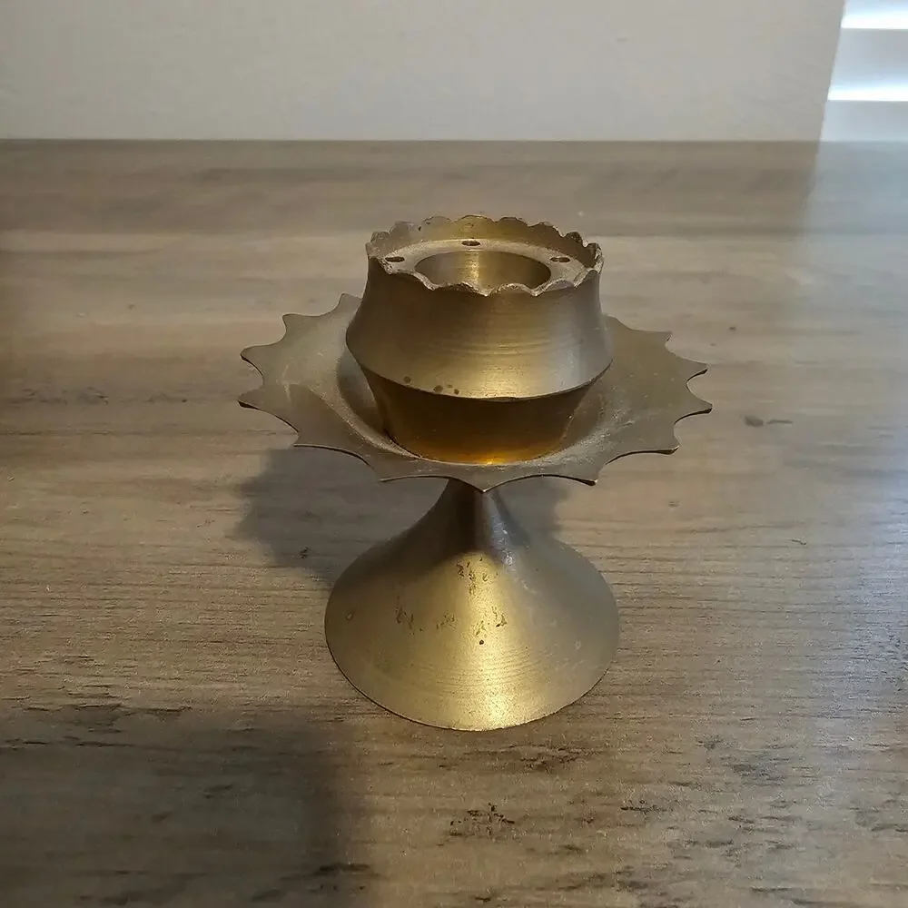 Vintage brass lotus